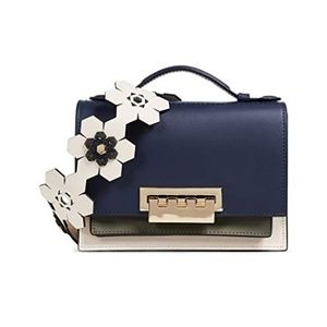 Zac Posen Earthette Accordion Shoulder Navy Colorb